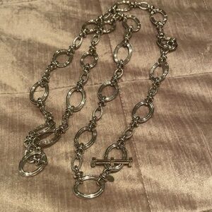 Silver Chunky Necklace 36”